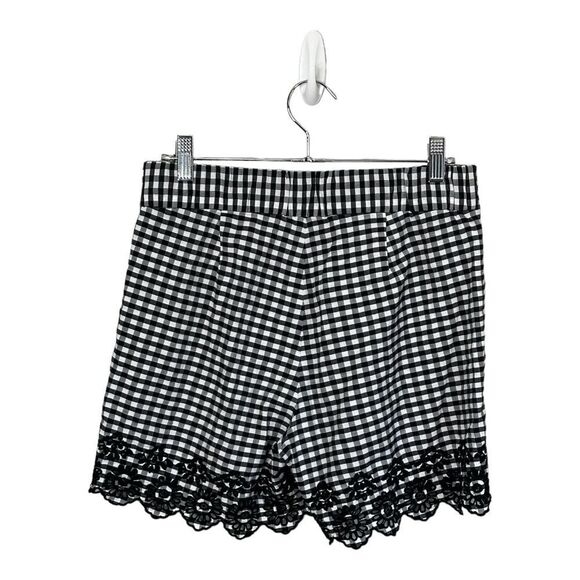 J Crew black and white gingham and lace lightweight shorts size 2 - Picture 5 of 8